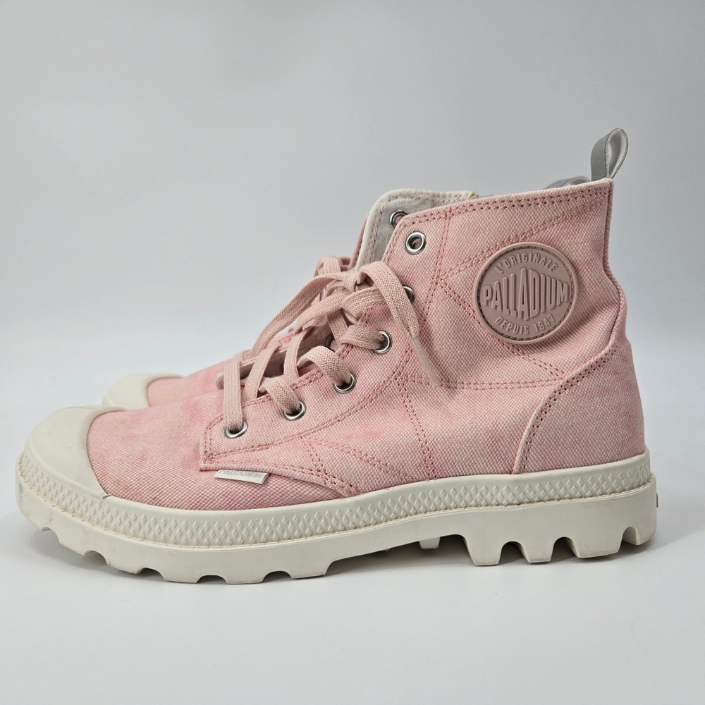 Palladium Pampa Hi Zip Pink Canvas Ankle Boots Women's‎ 8.5 Gorpcore Y2K